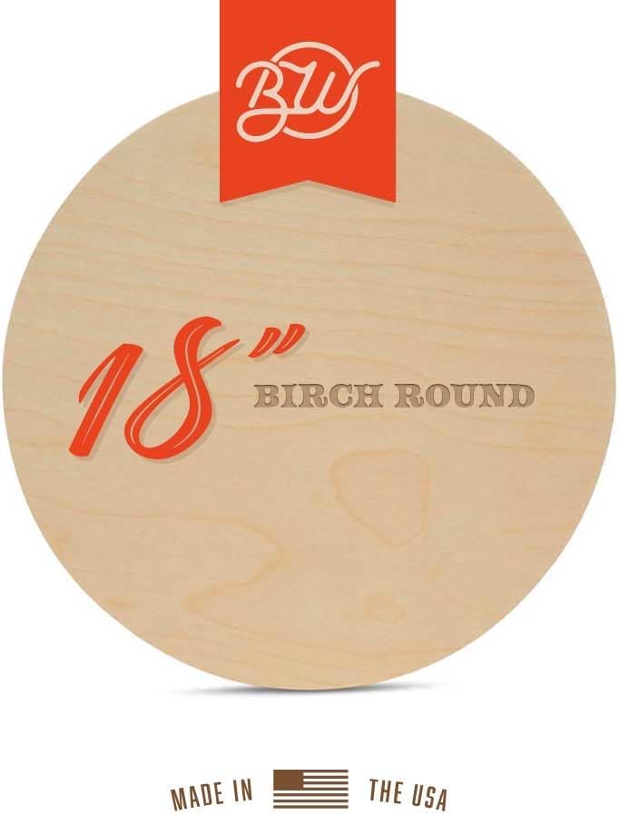Borowood 18-Inch Birch Wood Round - 1/4” Thick Plywood Circle for Crafts, Signs, Painting, Laser Cutting - 1 Pack - Made in USA - Image 2